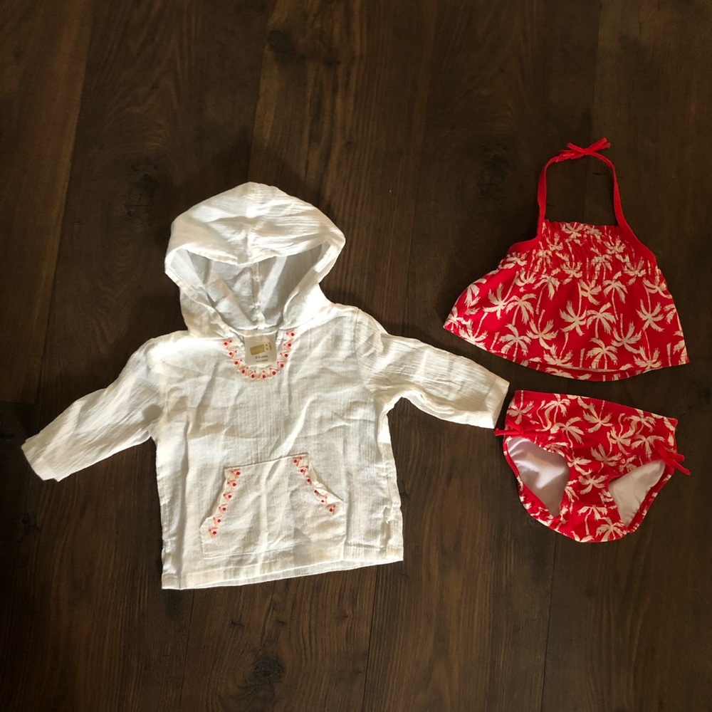 Crazy8 baby bikini and coverup bundle